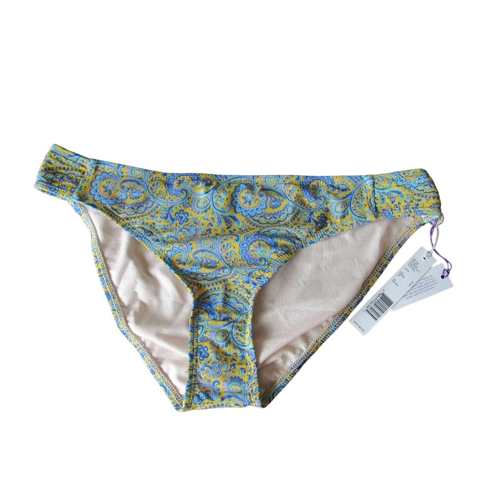 Antonio Melani Bikini Bottom 14 Paisley Blue Yellow Swimsuit Bottom Separate New